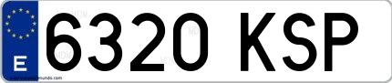 Ejemplo de matrícula española 6320 KSP