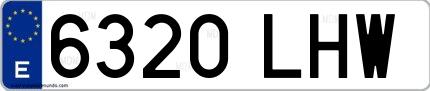 Ejemplo de matrícula española 6320 LHW