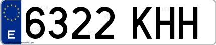 Ejemplo de matrícula española 6322 KHH