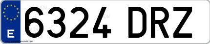Ejemplo de matrícula española 6324 DRZ