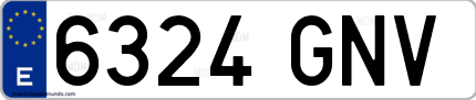 Ejemplo de matrícula de coche ordinaria 6324 GNV