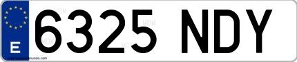 Ejemplo de matrícula española 6325 NDY