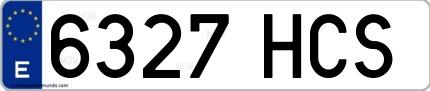 Ejemplo de matrícula española 6327 HCS