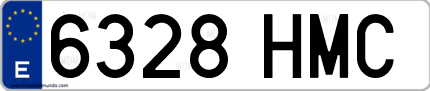 Ejemplo de matrícula de coche ordinaria 6328 HMC