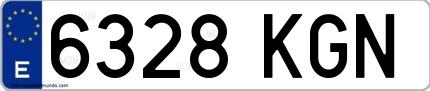Ejemplo de matrícula española 6328 KGN