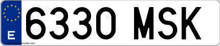 Ejemplo de matrícula de coche ordinaria 6330 MSK