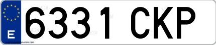 Ejemplo de matrícula española 6331 CKP