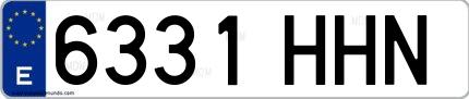 Ejemplo de matrícula española 6331 HHN