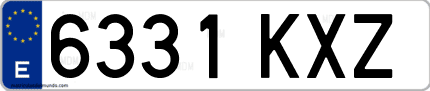 Ejemplo de matrícula de coche ordinaria 6331 KXZ