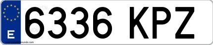 Ejemplo de matrícula española 6336 KPZ