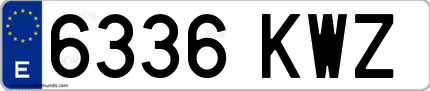 Ejemplo de matrícula de coche ordinaria 6336 KWZ