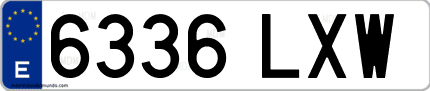 Ejemplo de matrícula de coche ordinaria 6336 LXW