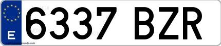 Ejemplo de matrícula española 6337 BZR