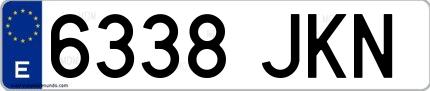 Ejemplo de matrícula española 6338 JKN