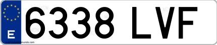 Ejemplo de matrícula española 6338 LVF