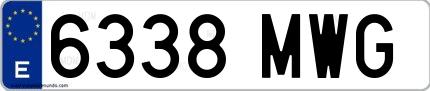Ejemplo de matrícula española 6338 MWG