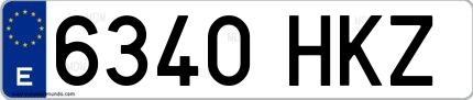 Ejemplo de matrícula española 6340 HKZ