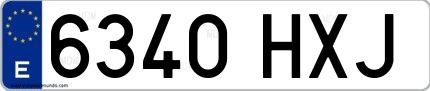 Ejemplo de matrícula española 6340 HXJ