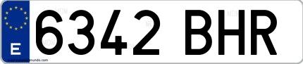 Ejemplo de matrícula española 6342 BHR