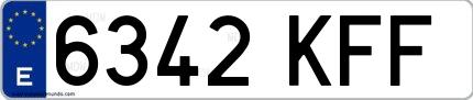 Ejemplo de matrícula española 6342 KFF