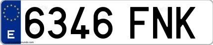 Ejemplo de matrícula española 6346 FNK