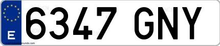 Ejemplo de matrícula española 6347 GNY