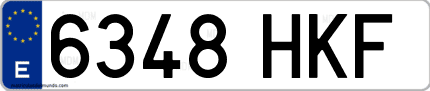 Ejemplo de matrícula de coche ordinaria 6348 HKF