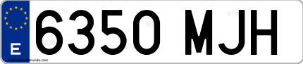 Ejemplo de matrícula de coche ordinaria 6350 MJH