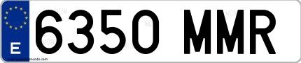 Ejemplo de matrícula española 6350 MMR