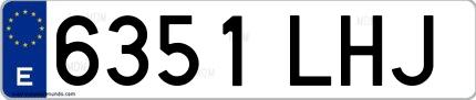Ejemplo de matrícula española 6351 LHJ