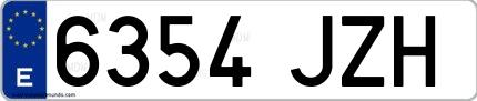 Ejemplo de matrícula española 6354 JZH
