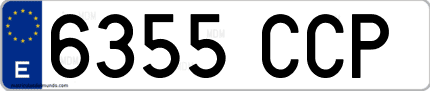 Ejemplo de matrícula de coche ordinaria 6355 CCP