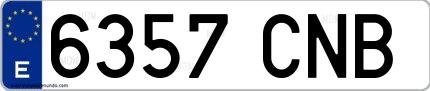 Ejemplo de matrícula española 6357 CNB