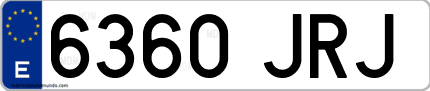 Ejemplo de matrícula de coche ordinaria 6360 JRJ