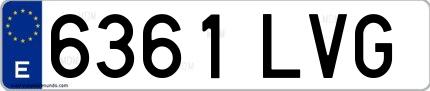 Ejemplo de matrícula española 6361 LVG