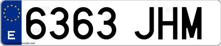 Ejemplo de matrícula española 6363 JHM