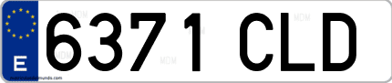 Ejemplo de matrícula de coche ordinaria 6371 CLD