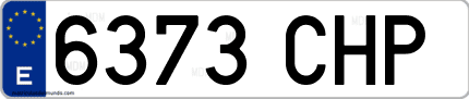 Ejemplo de matrícula de coche ordinaria 6373 CHP