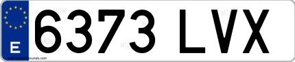 Ejemplo de matrícula española 6373 LVX