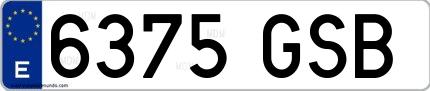Ejemplo de matrícula española 6375 GSB