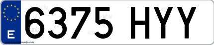 Ejemplo de matrícula de coche ordinaria 6375 HYY