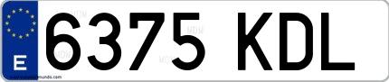Ejemplo de matrícula española 6375 KDL