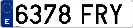 Ejemplo de matrícula de coche ordinaria 6378 FRY