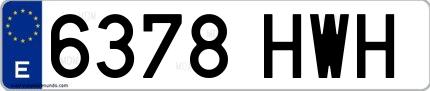 Ejemplo de matrícula española 6378 HWH