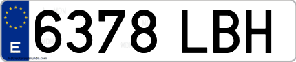 Ejemplo de matrícula de coche ordinaria 6378 LBH