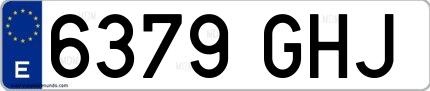 Ejemplo de matrícula española 6379 GHJ