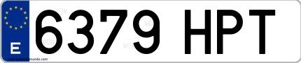 Ejemplo de matrícula española 6379 HPT