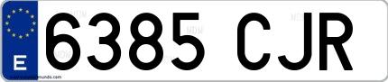 Ejemplo de matrícula española 6385 CJR