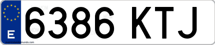 Ejemplo de matrícula de coche ordinaria 6386 KTJ