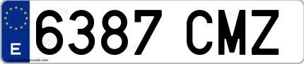 Ejemplo de matrícula española 6387 CMZ